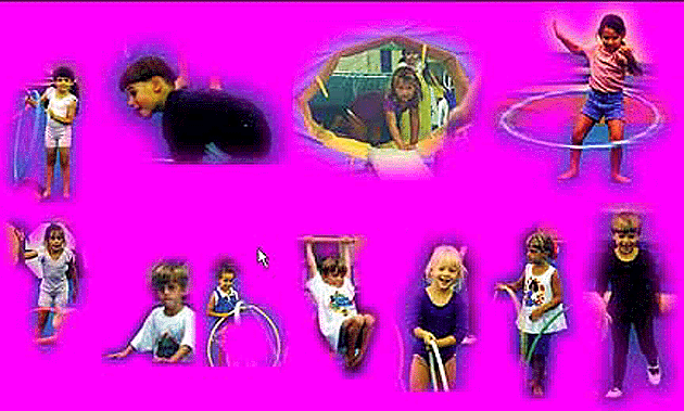 A Gymnastics Theme Party!  At least nobody threw their cake and ice-cream up on the trampoline...